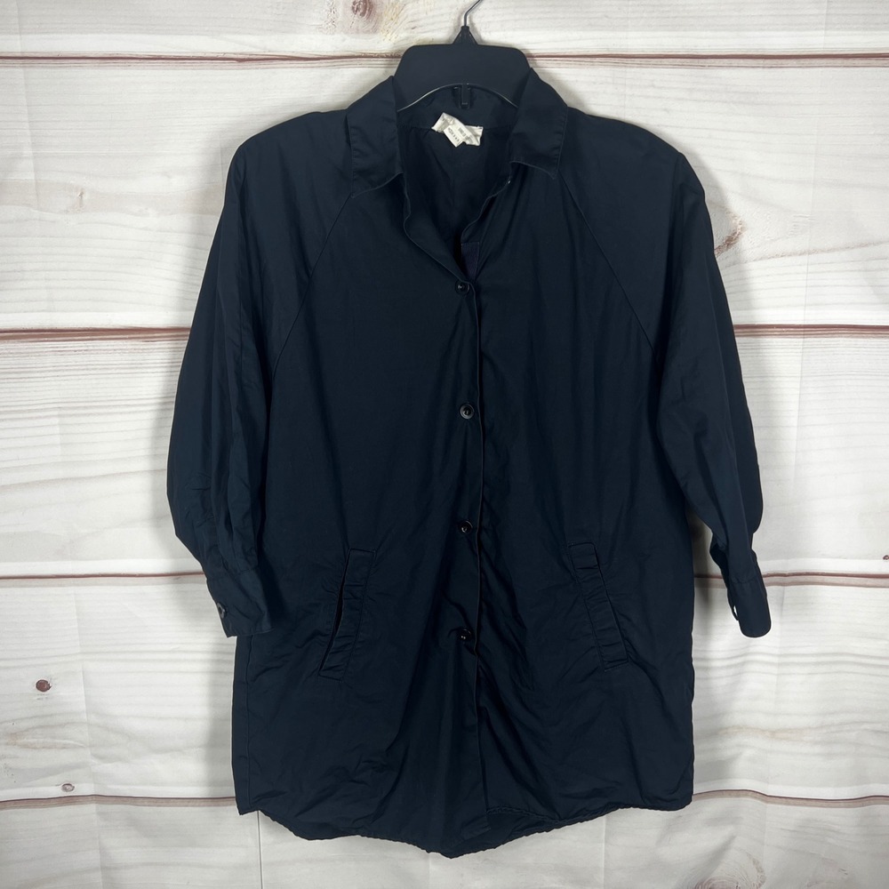 Band of Outsiders Button Up Shirt Womens 1 Small Blue 3/4 Sleeve Tunic Pockets